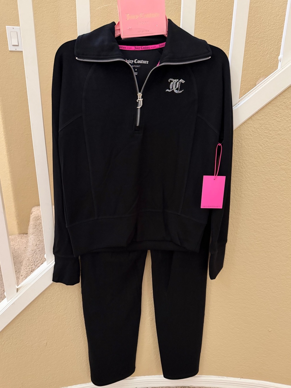 Juicy Couture NWT jumpsuit 
Sport black Half Zip Pullover